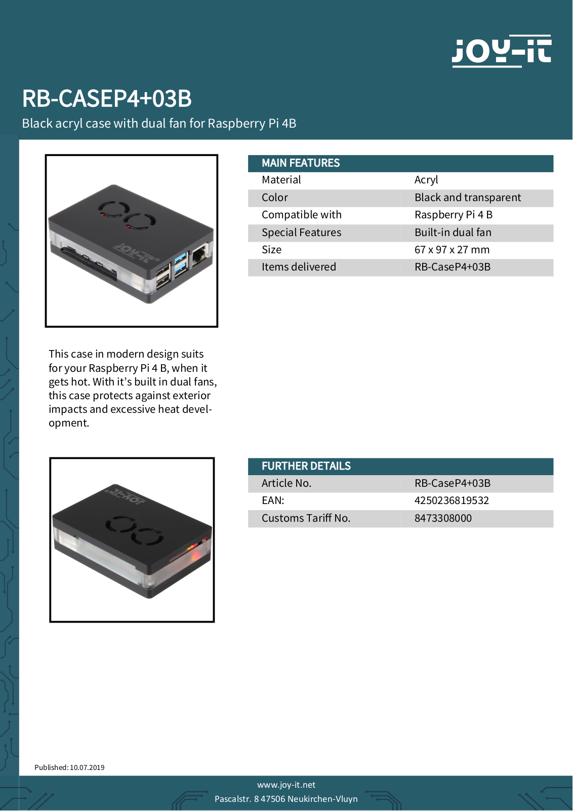 Joy-iT RB-CASEP4+03B User Manual