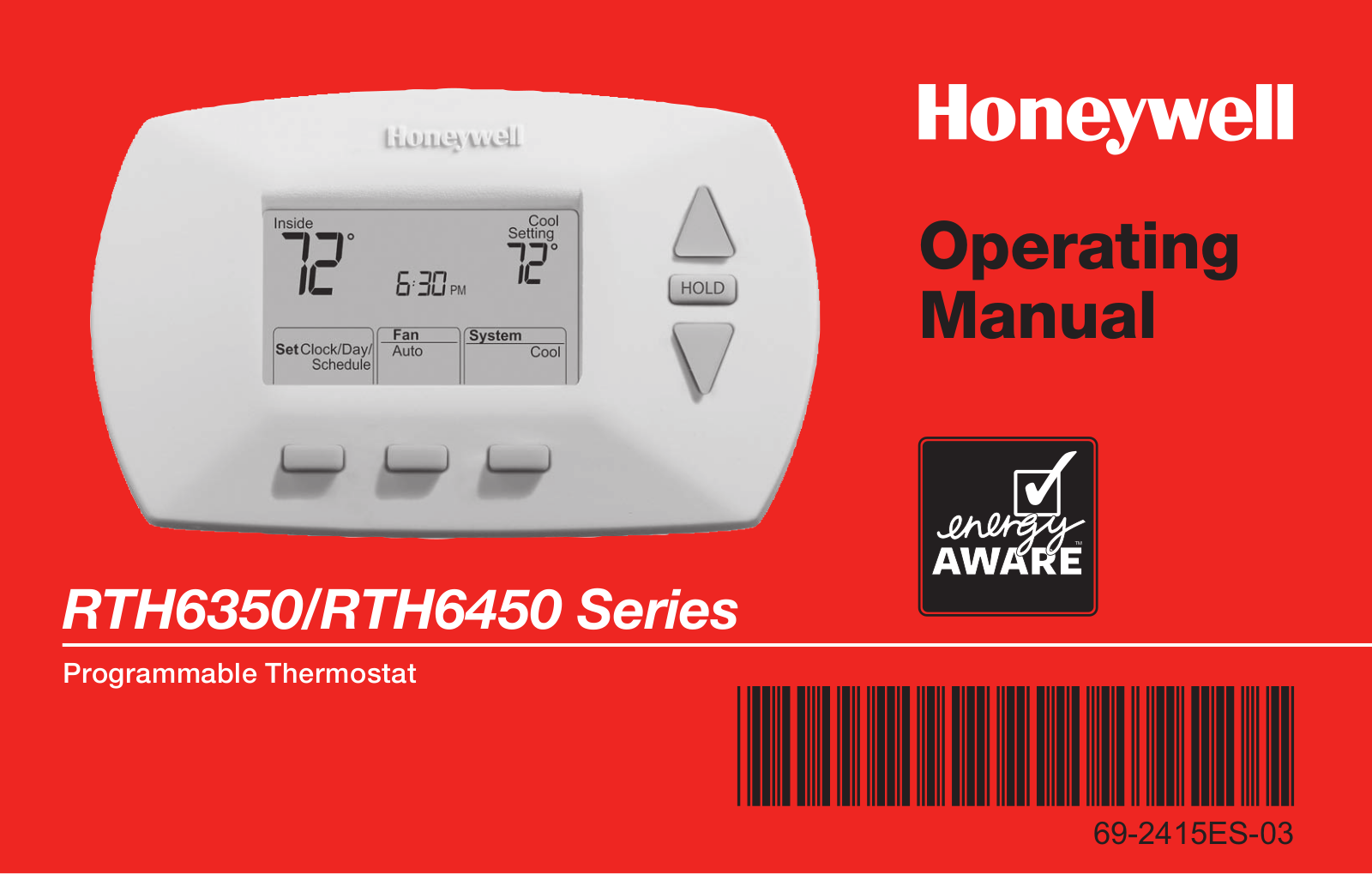 Honeywell lRTH6350, RTH6450 Owner's Manual