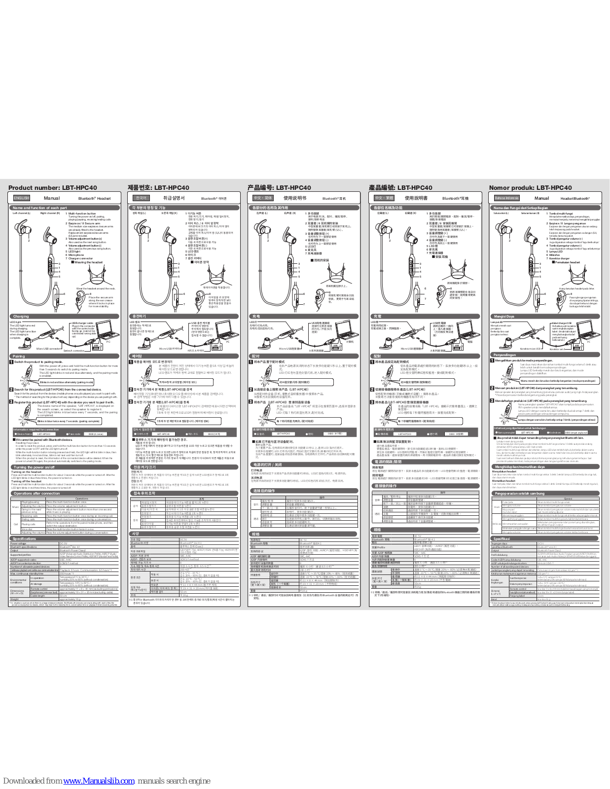 Elecom LBT-HPC40 User Manual