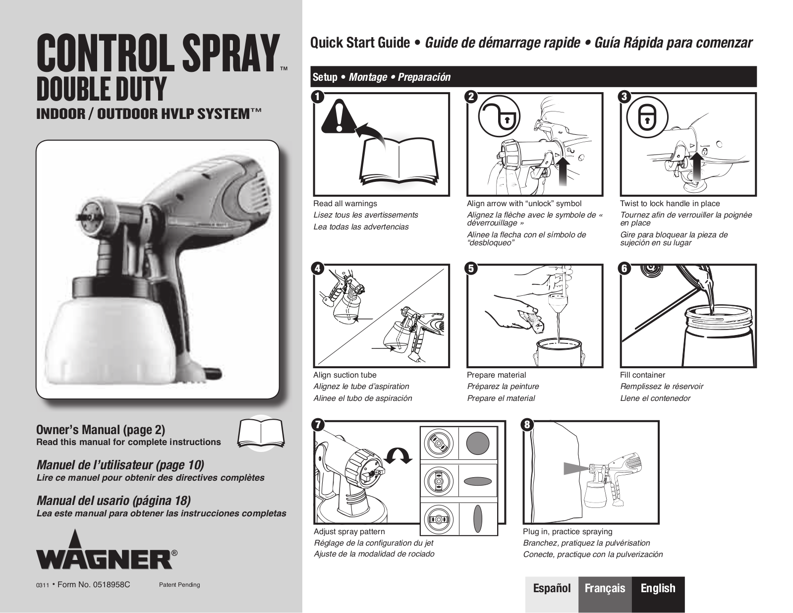 Wagner Control Spray Double Duty User Manual