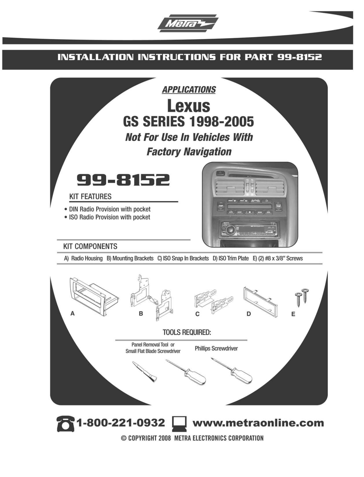 Metra Electronics 99-8152 User Manual