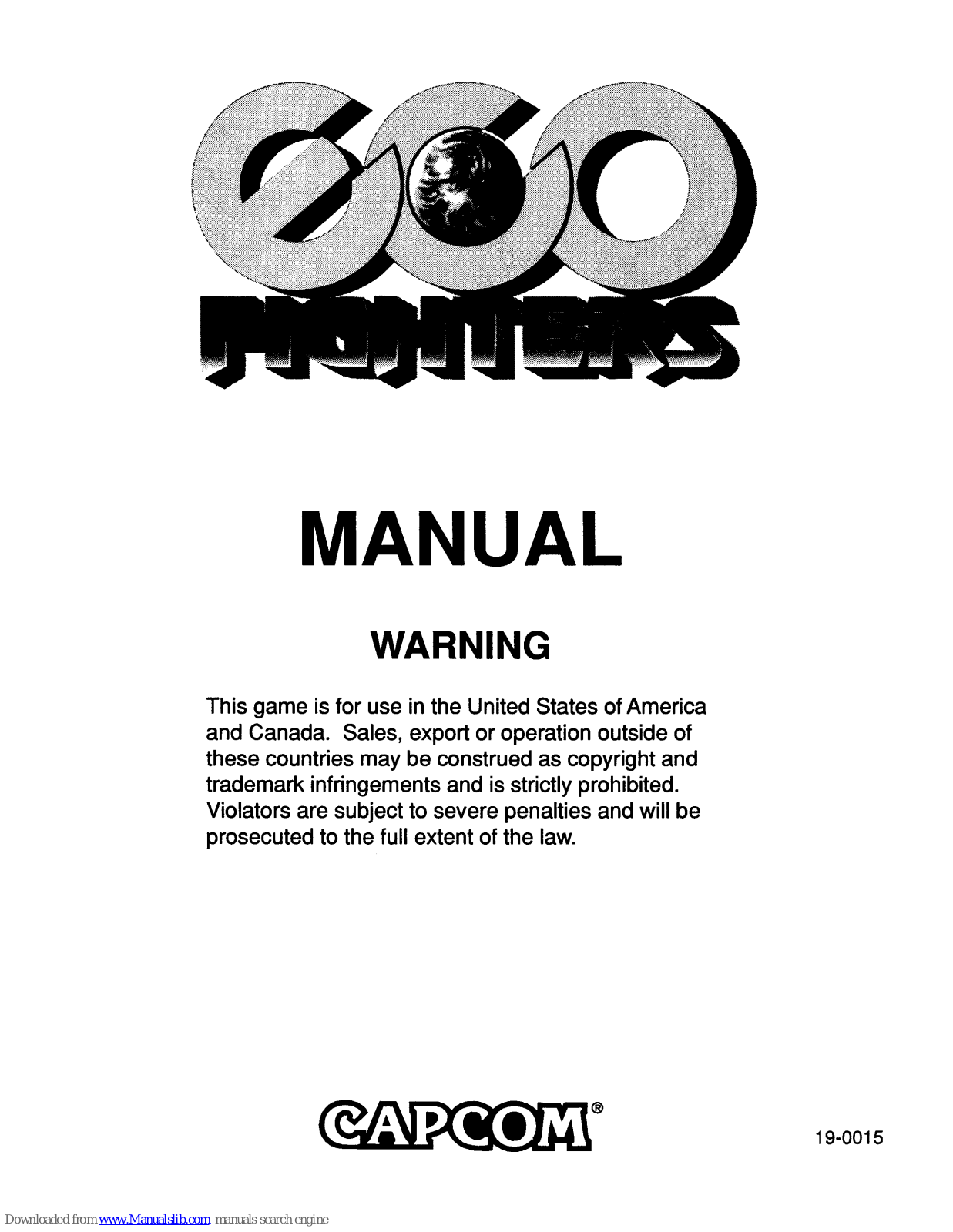 Capcom ECO Fighters Manual Manual