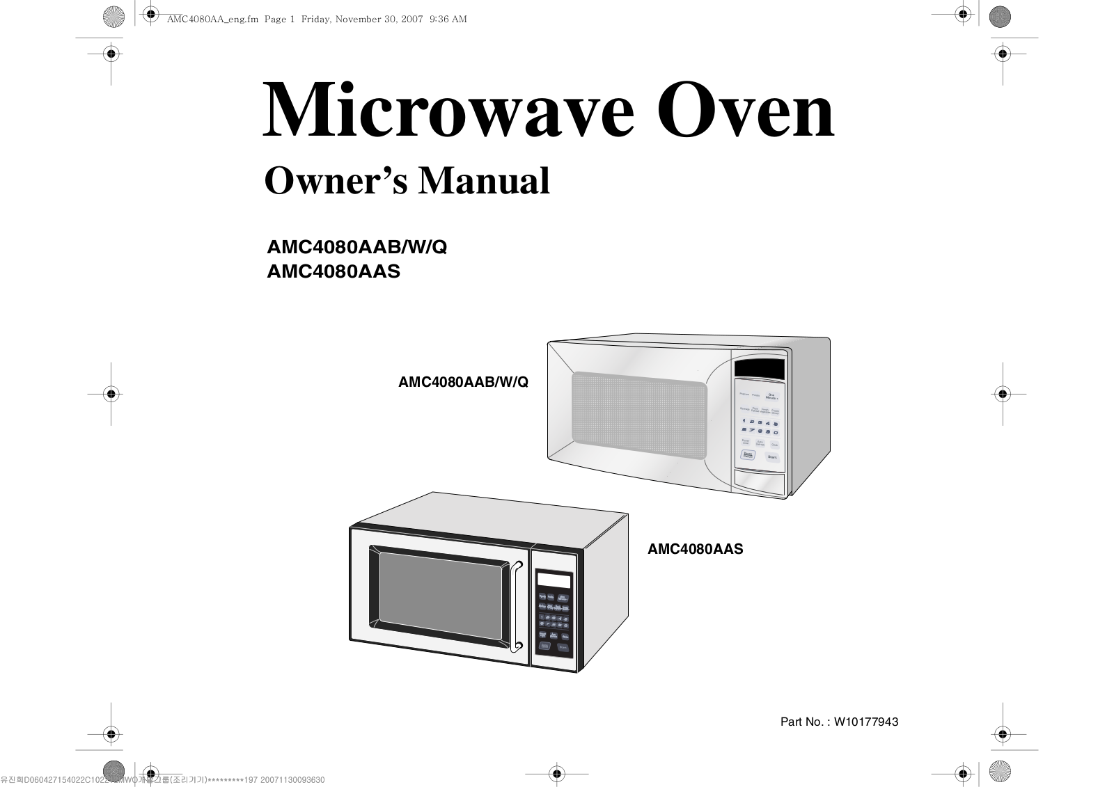 Amana W10177943, AMC4080AAQ, AMC4080AAW User Manual