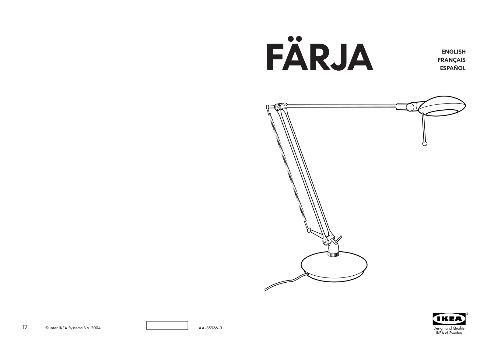 IKEA AA-35966-3 User Manual