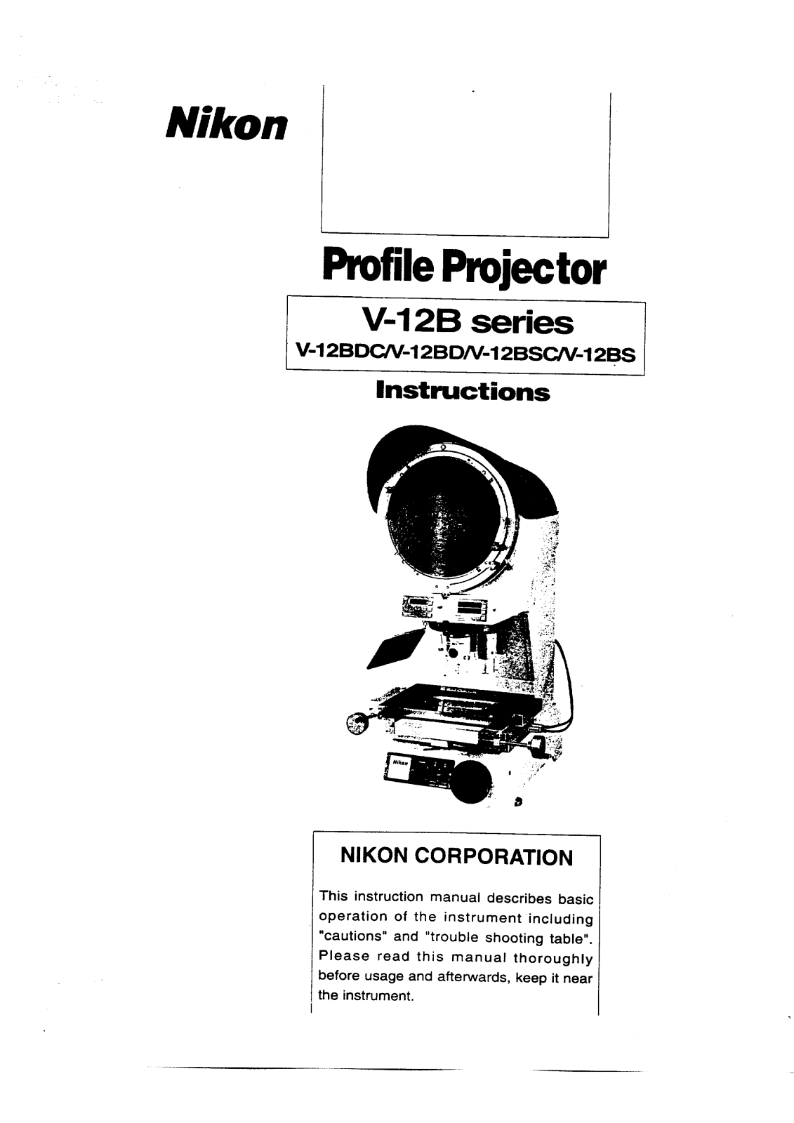 Nikon V-12BDC User Manual