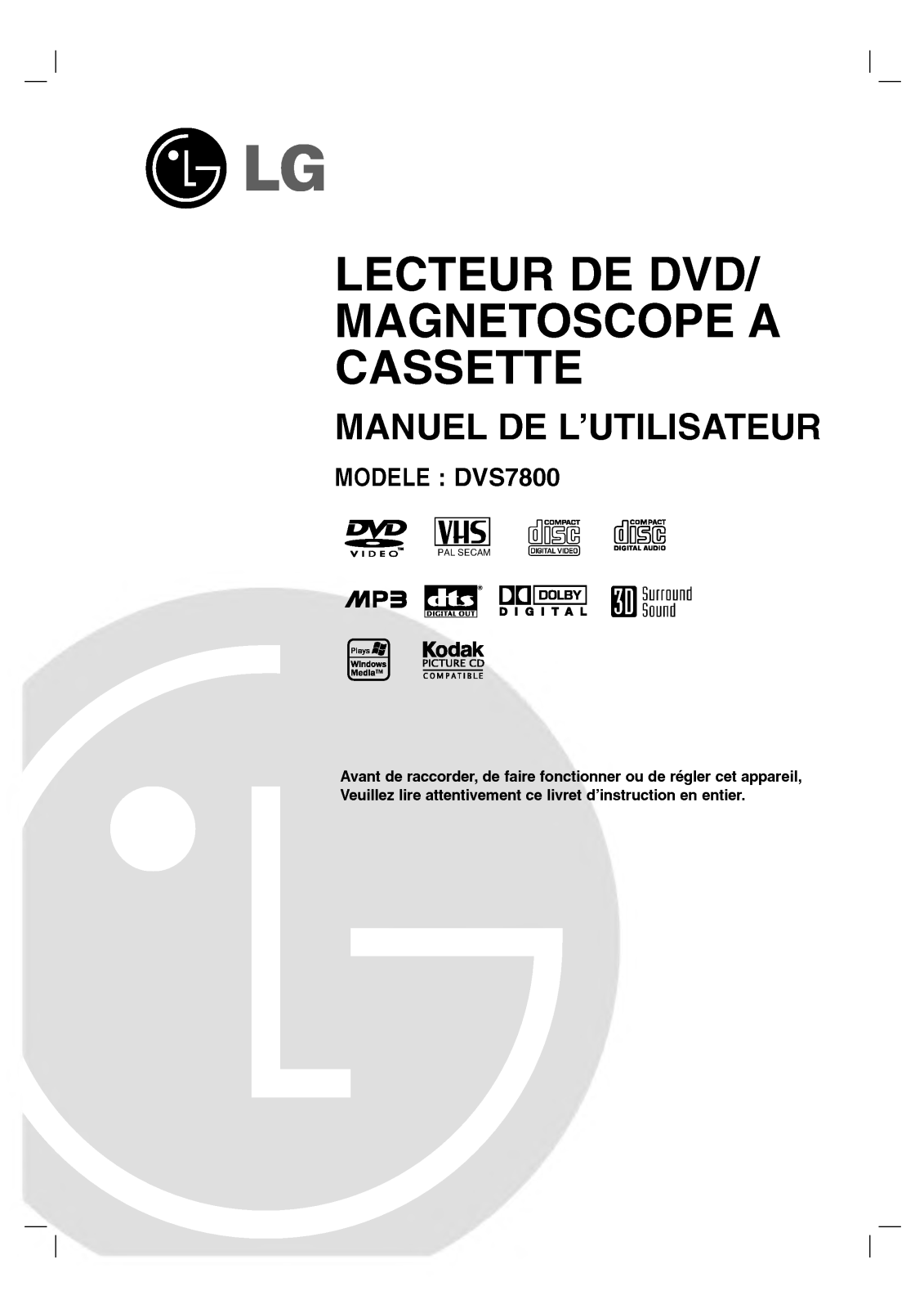 LG DVS-7800 User Manual