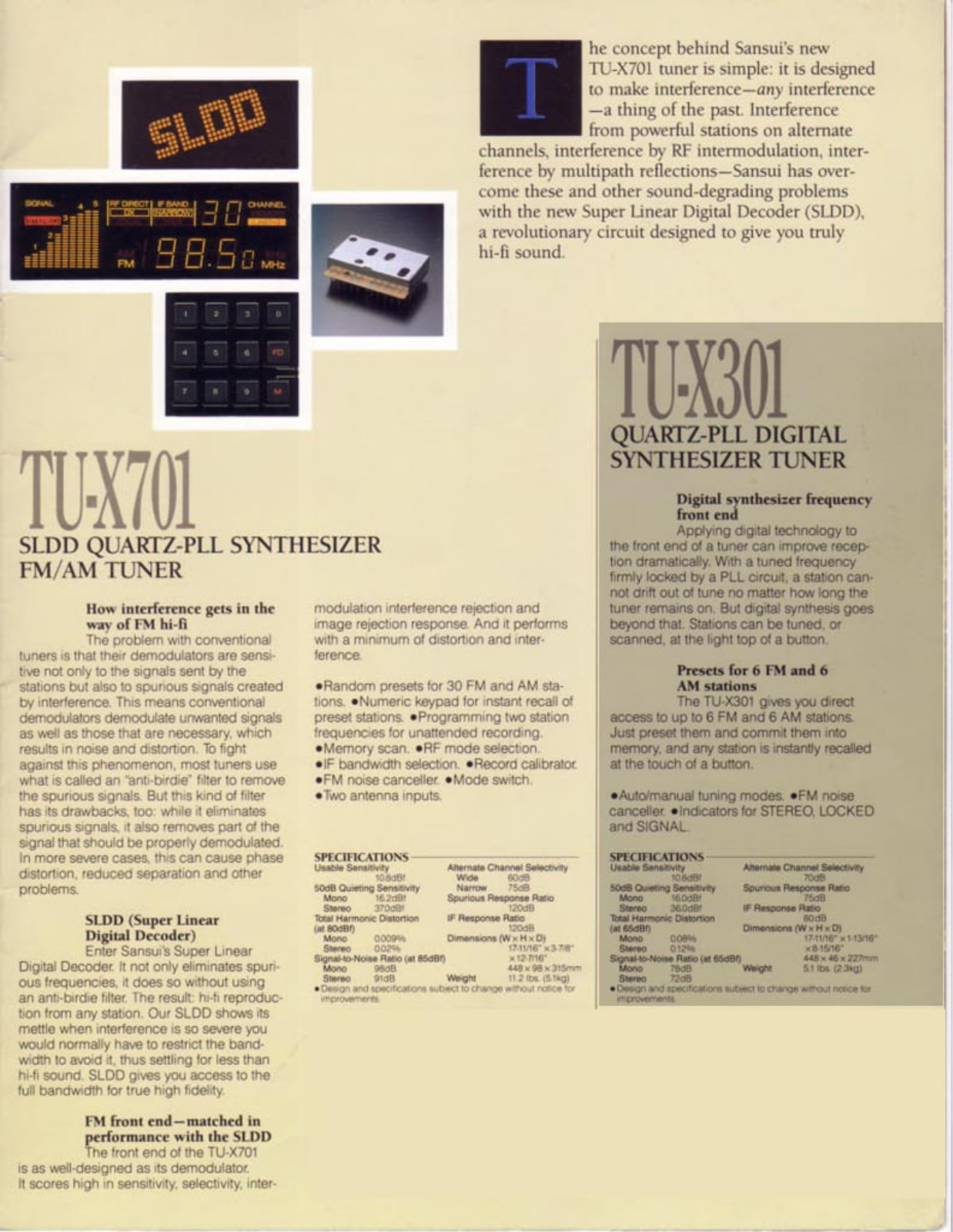 Sansui TUX-701 Brochure