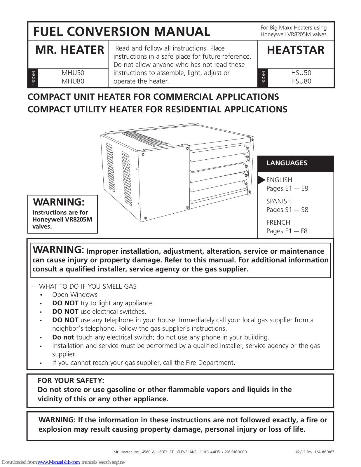 Honeywell MHU50, MHU80 Conversion Manual