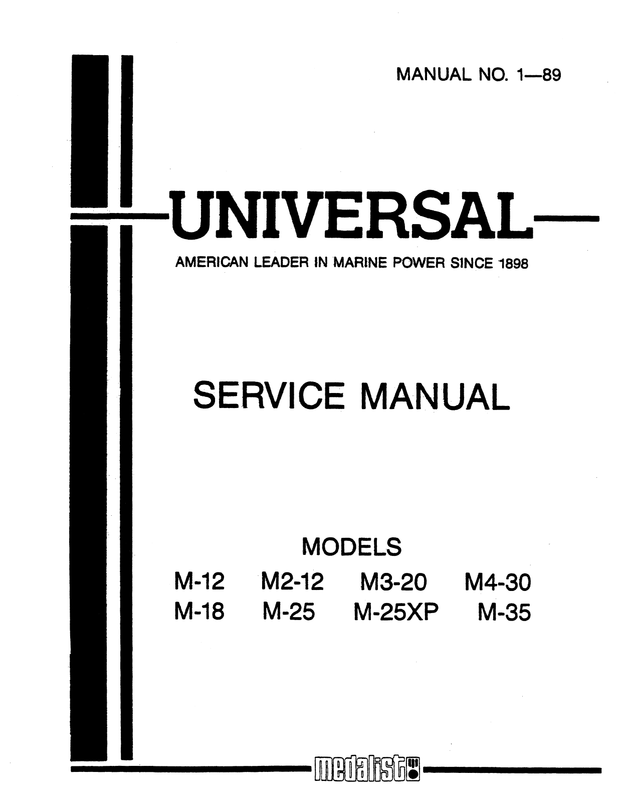 Universal M-12, M2-12, M3-20, M4-30, M-18 Service Manual