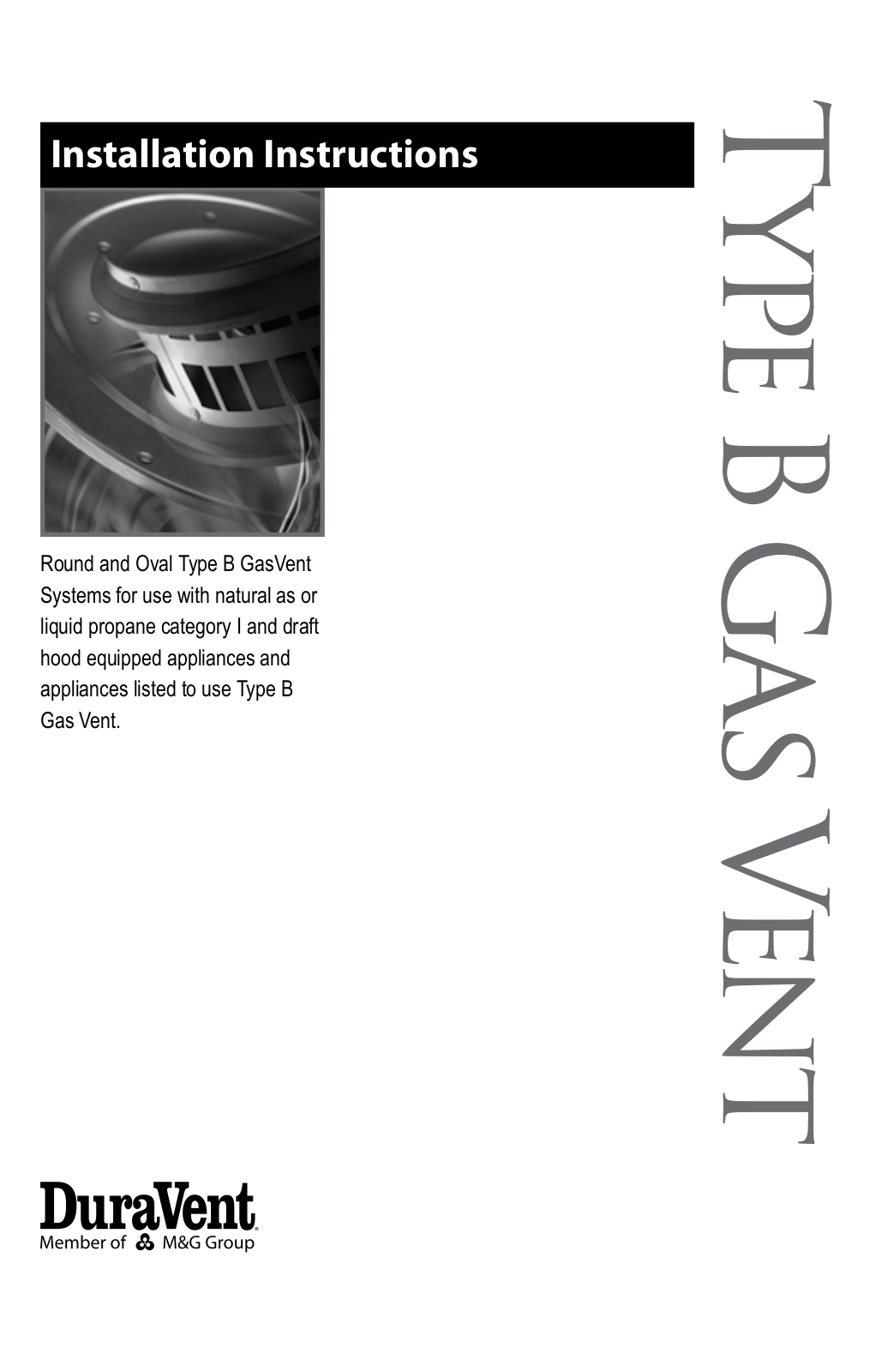 DuraVent Type B Gas Vent User Manual