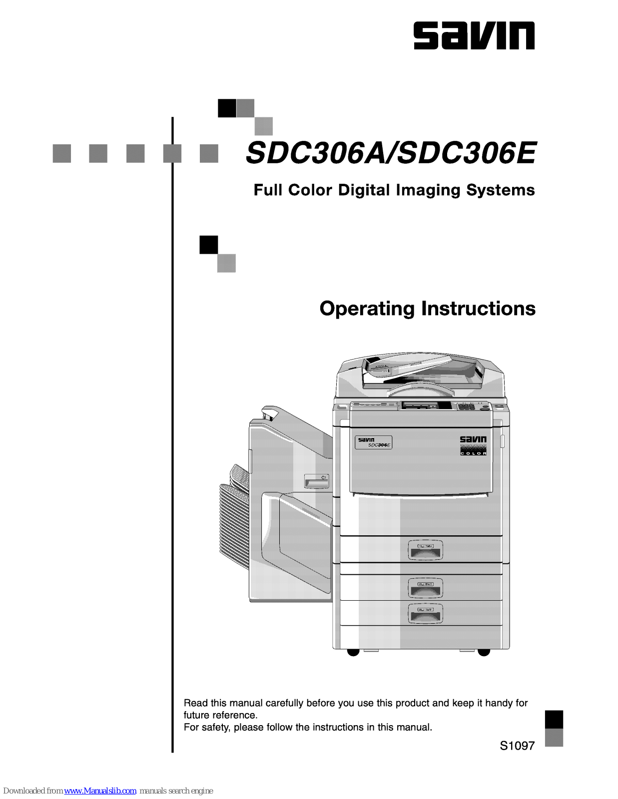 Savin SDC306A,SDC306E Operating Instructions Manual