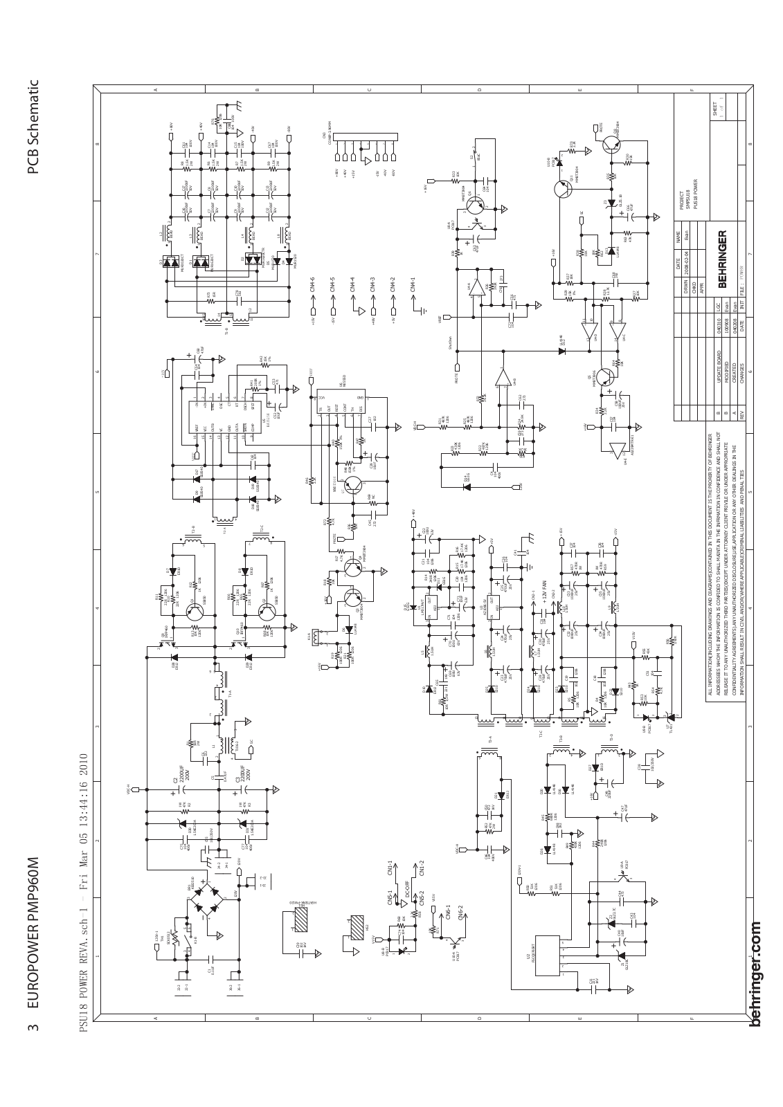 Behringer SMPSU18 Schematic