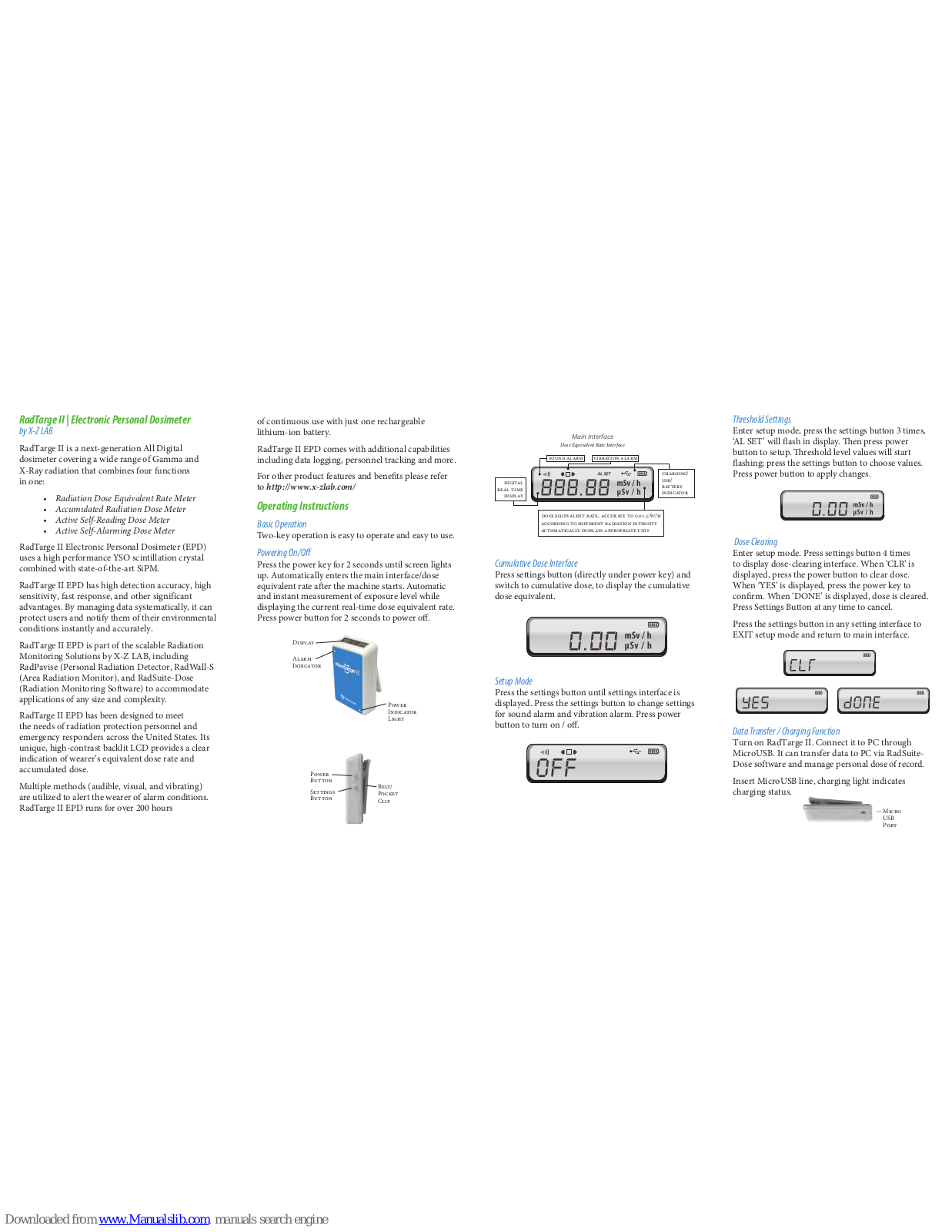 X-Z Lab RadTarge II User Manual