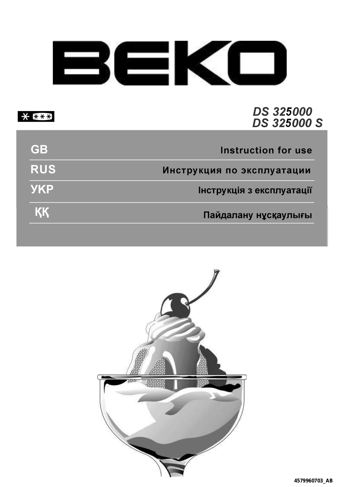 Beko DS 325000 S User Manual