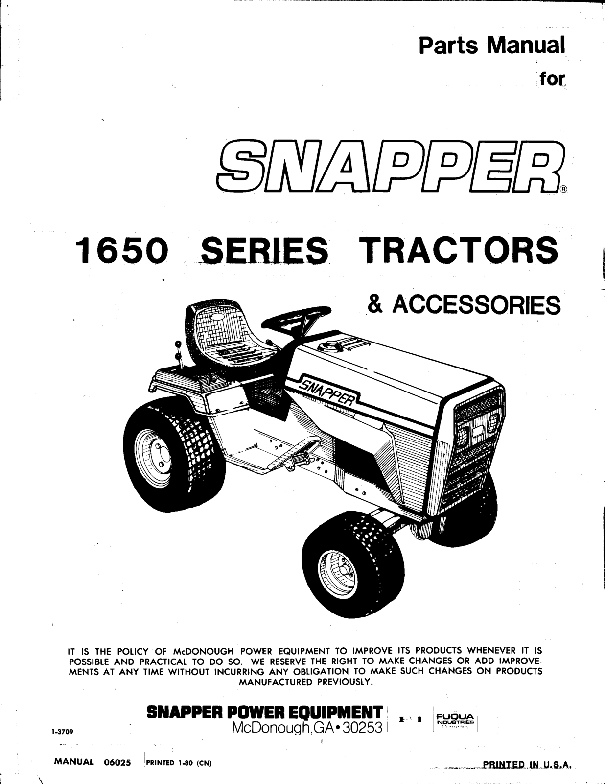 Snapper 1650 User Manual