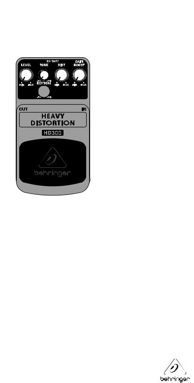 Behringer Heavy Distortion HD300 User Manual