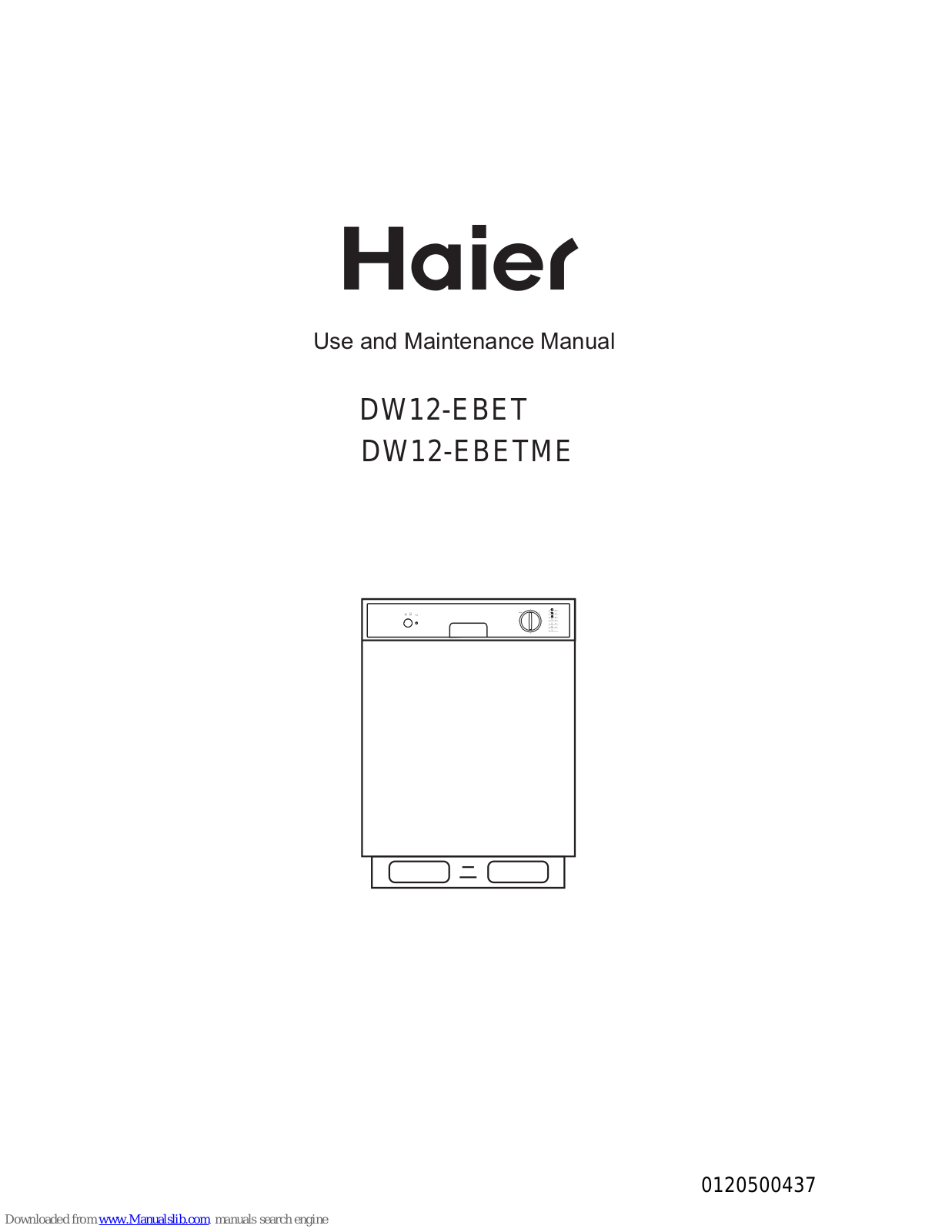 Haier DW12-EBET, DW12-EBETME Use And Maintenance Manual