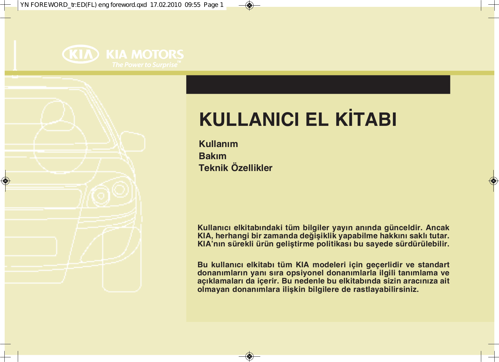 Kia Venga 2013 Owner's Manual