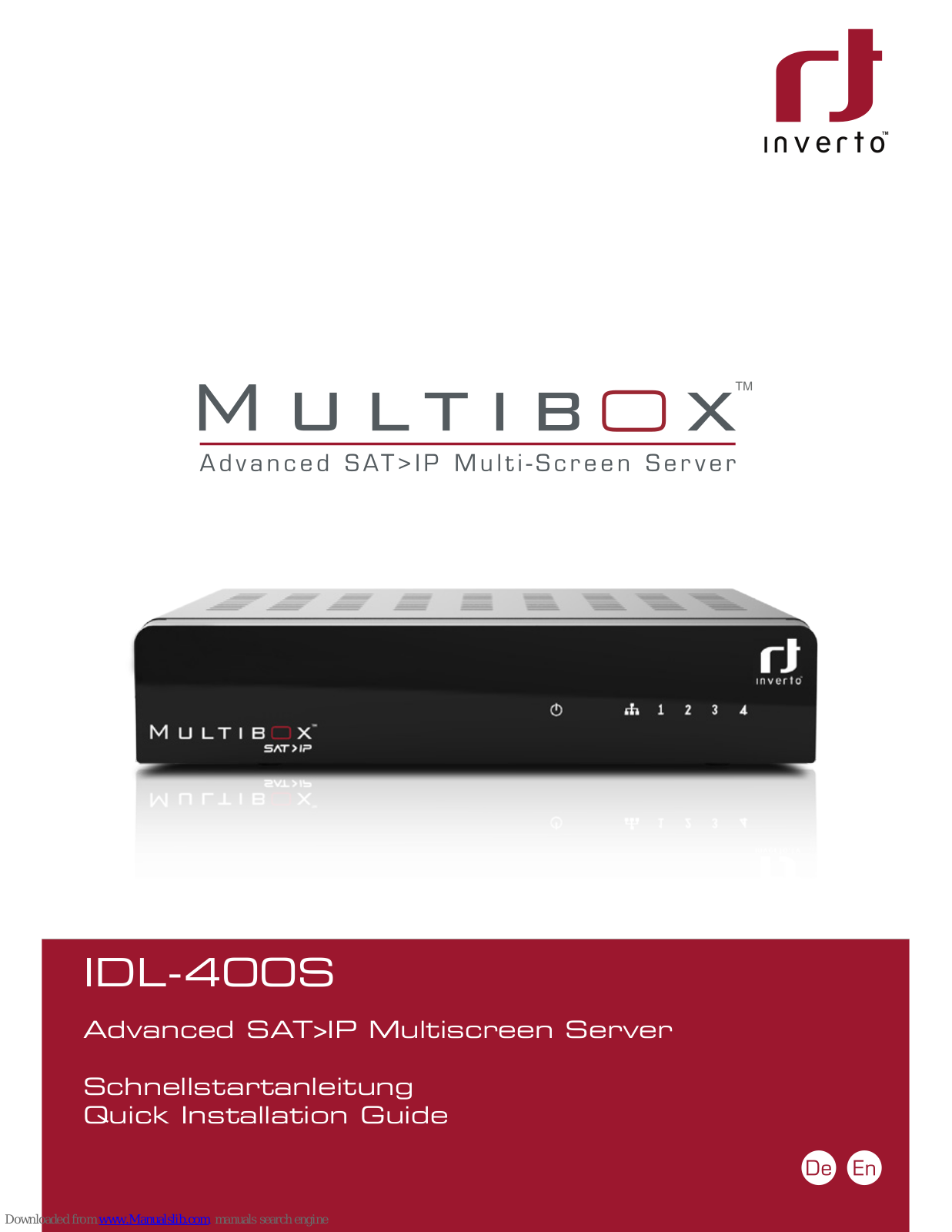 Inverto MULTIBOX IDL-400S, 4111 Quick Installation Manual