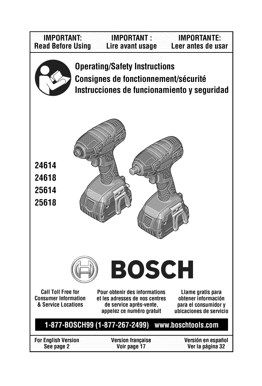 Bosch 24618-01, 25618-02, 25618-01 Owner’s Manual