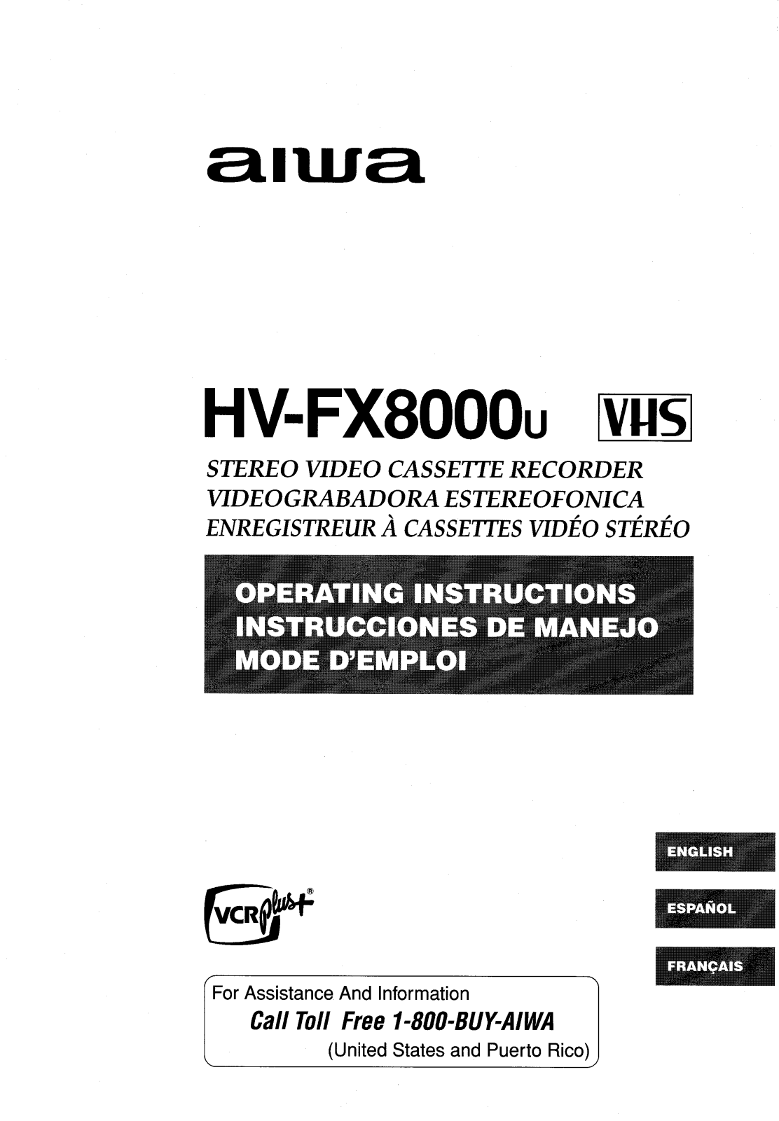 Sony HVFX8000 Operating Instructions