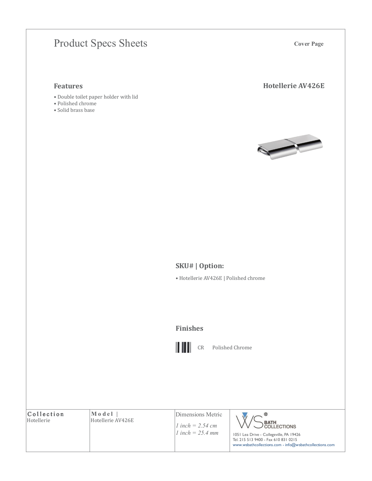 WS Bath Collections WSO3416 Specifications - ManualMachine.com