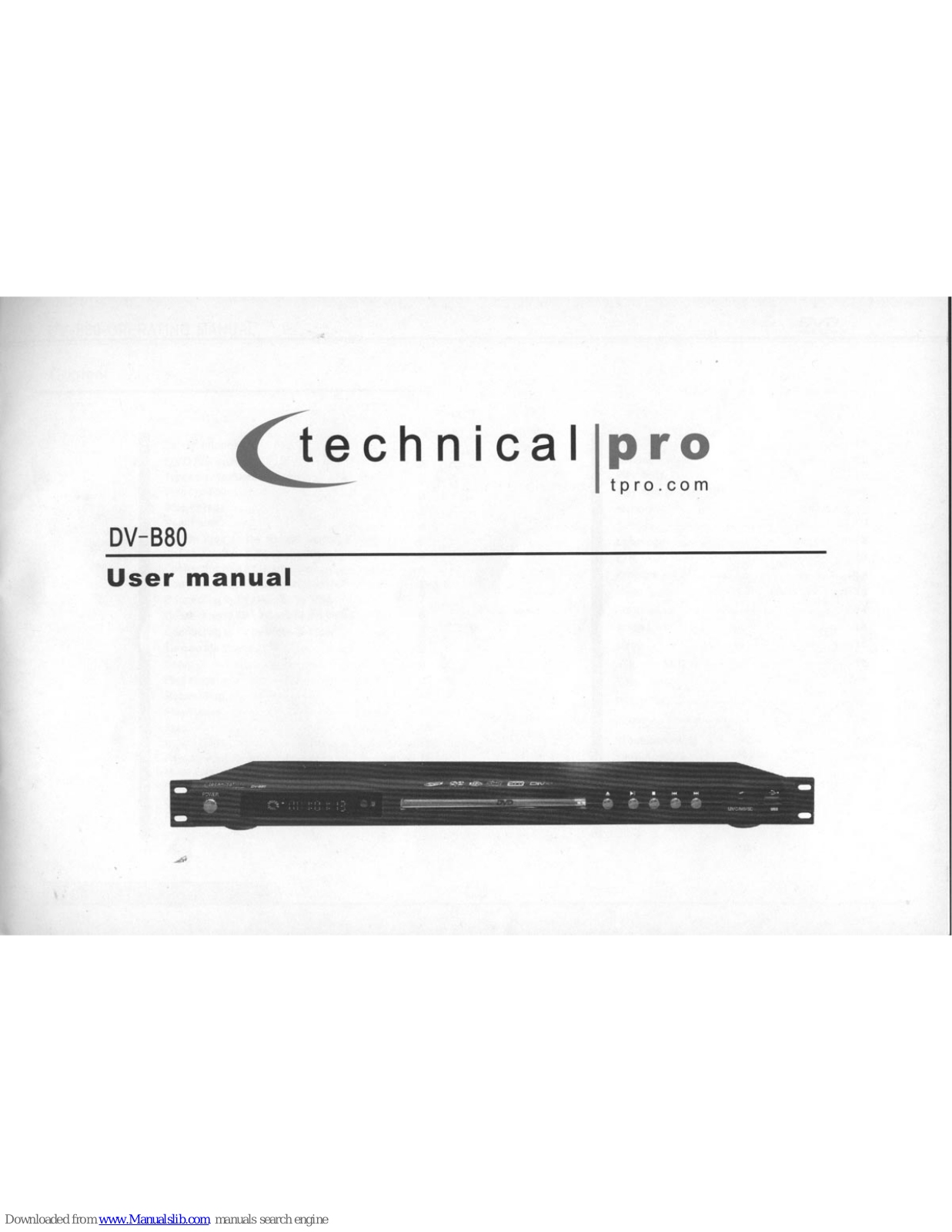 Technical Pro DV-B80, DV4000 User Manual