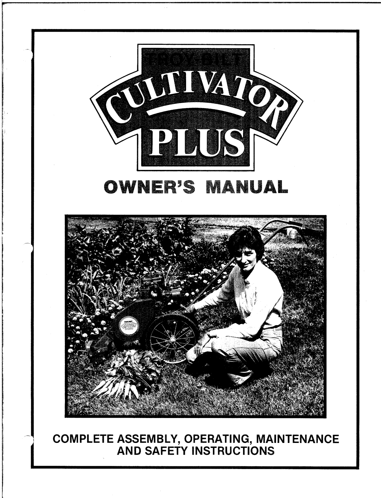 troy bilt cultivator plus owners Manual