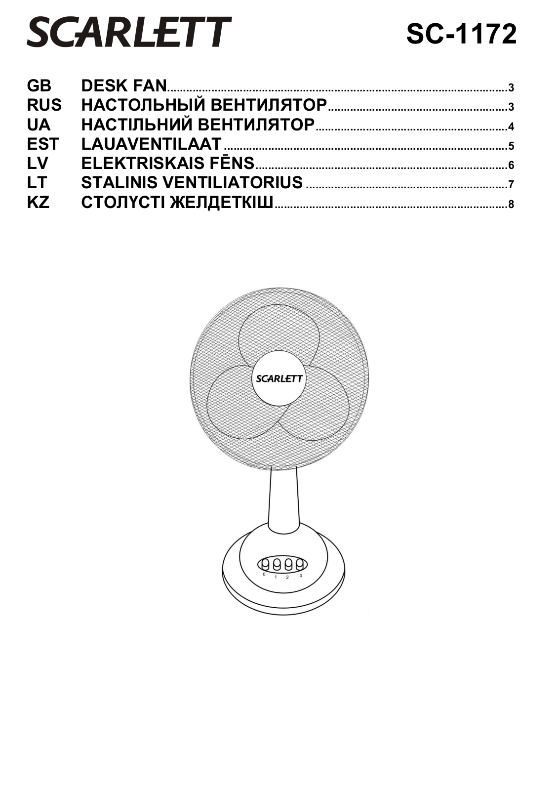 Scarlett SC-1172 User manual