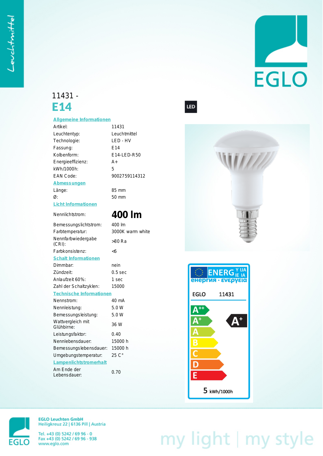 Eglo 11431 User Manual