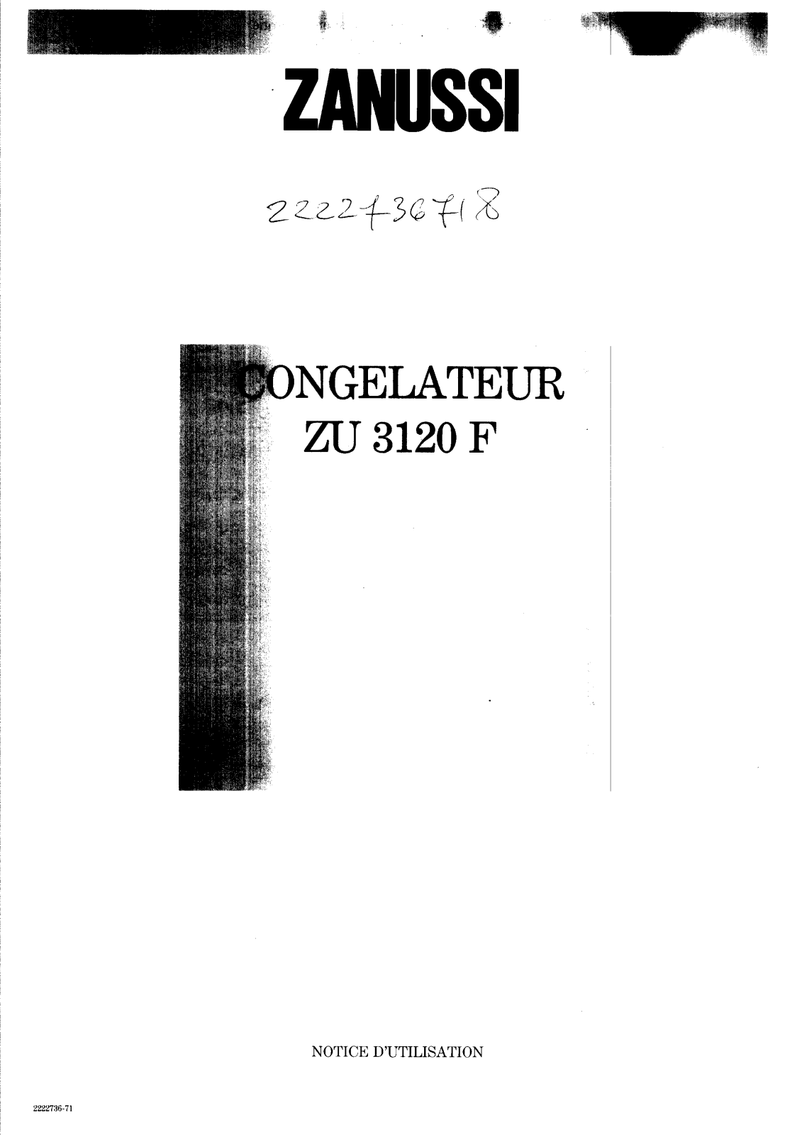 Zanussi ZU3120F Instruction Manual