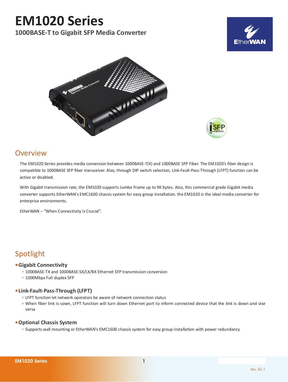 EtherWan EM1020 Series Data Sheet