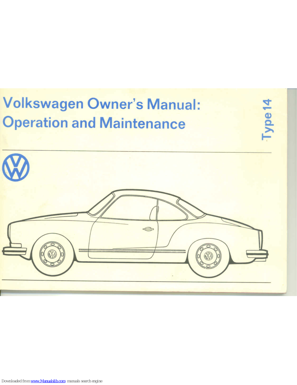 Volkswagen Karmann Ghia 1974 User Manual