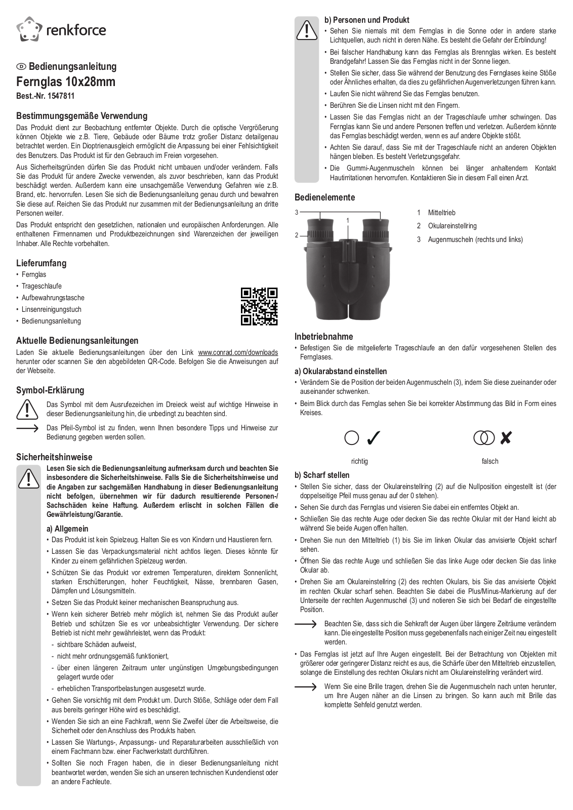 Renkforce 1547811 Operating Instructions