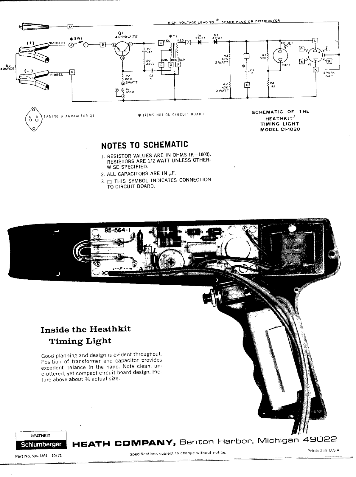 Heath Company CI-1020 Schematic