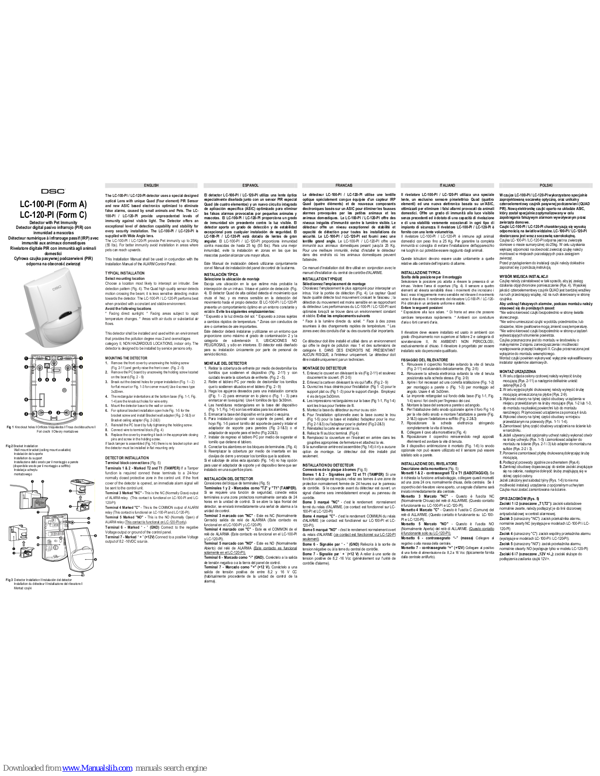 DSC LC-100-PI, LC-120-PI Installation Manual