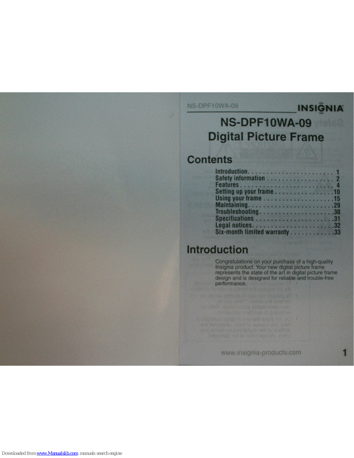 Insignia NS-DPF10WA-09 User Manual