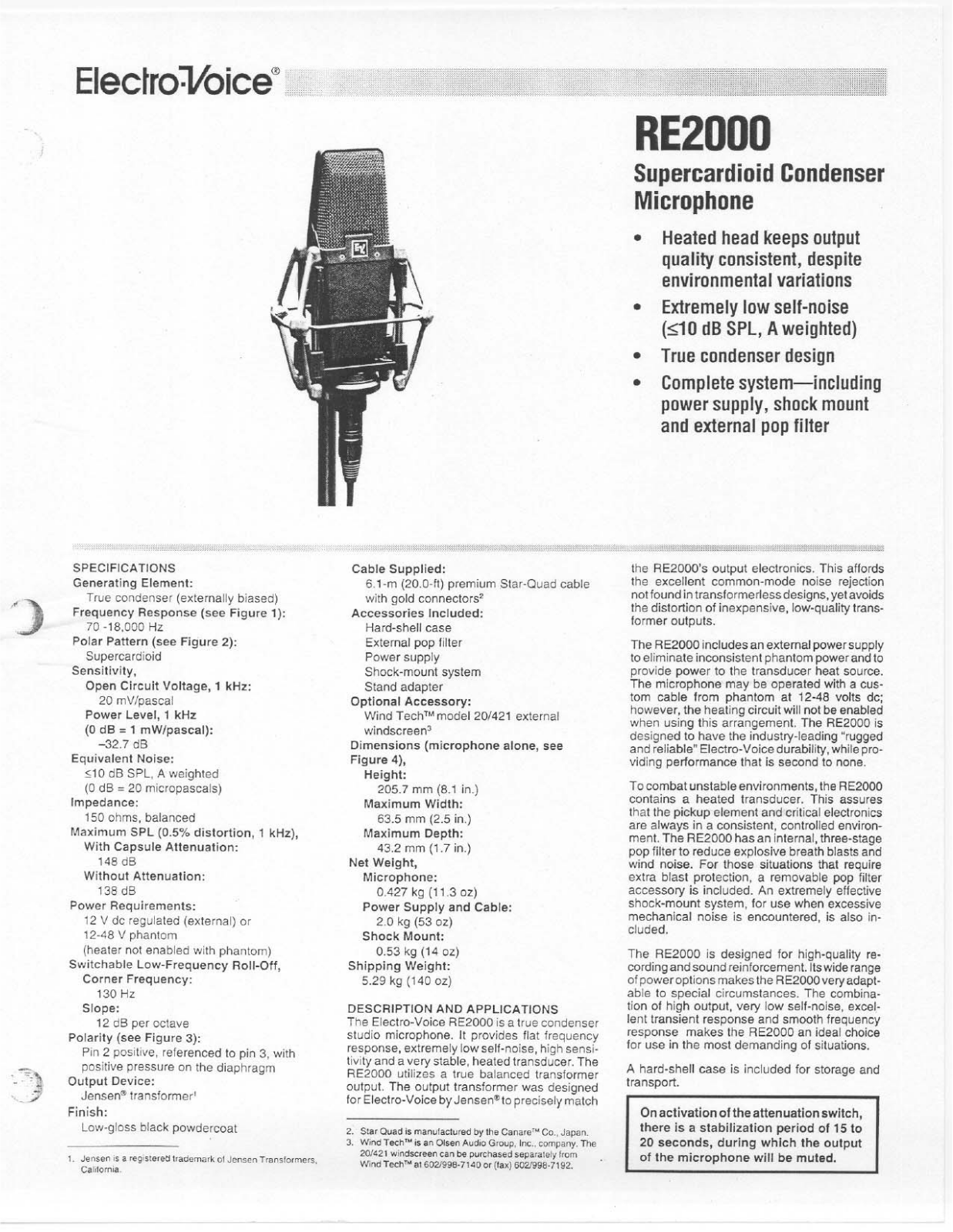 Electro-Voice RE2000 User Manual