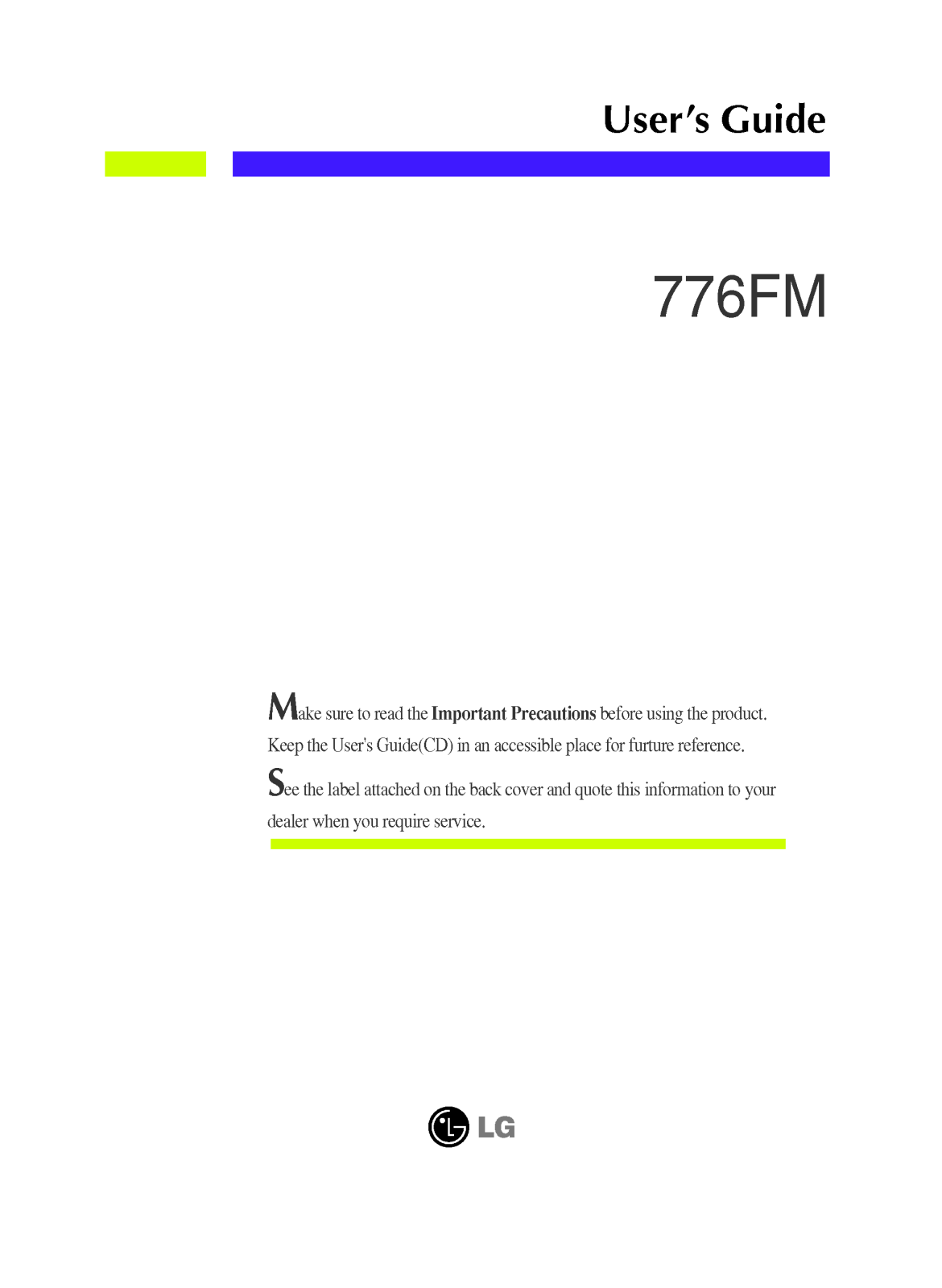 LG 776FM User Manual