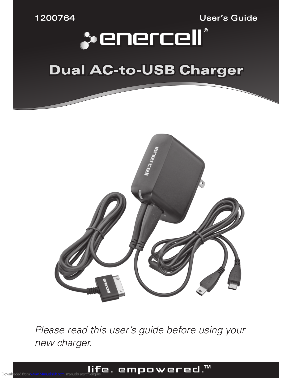 Enercell Dual AC-to-USB Charger, 1200764 User Manual