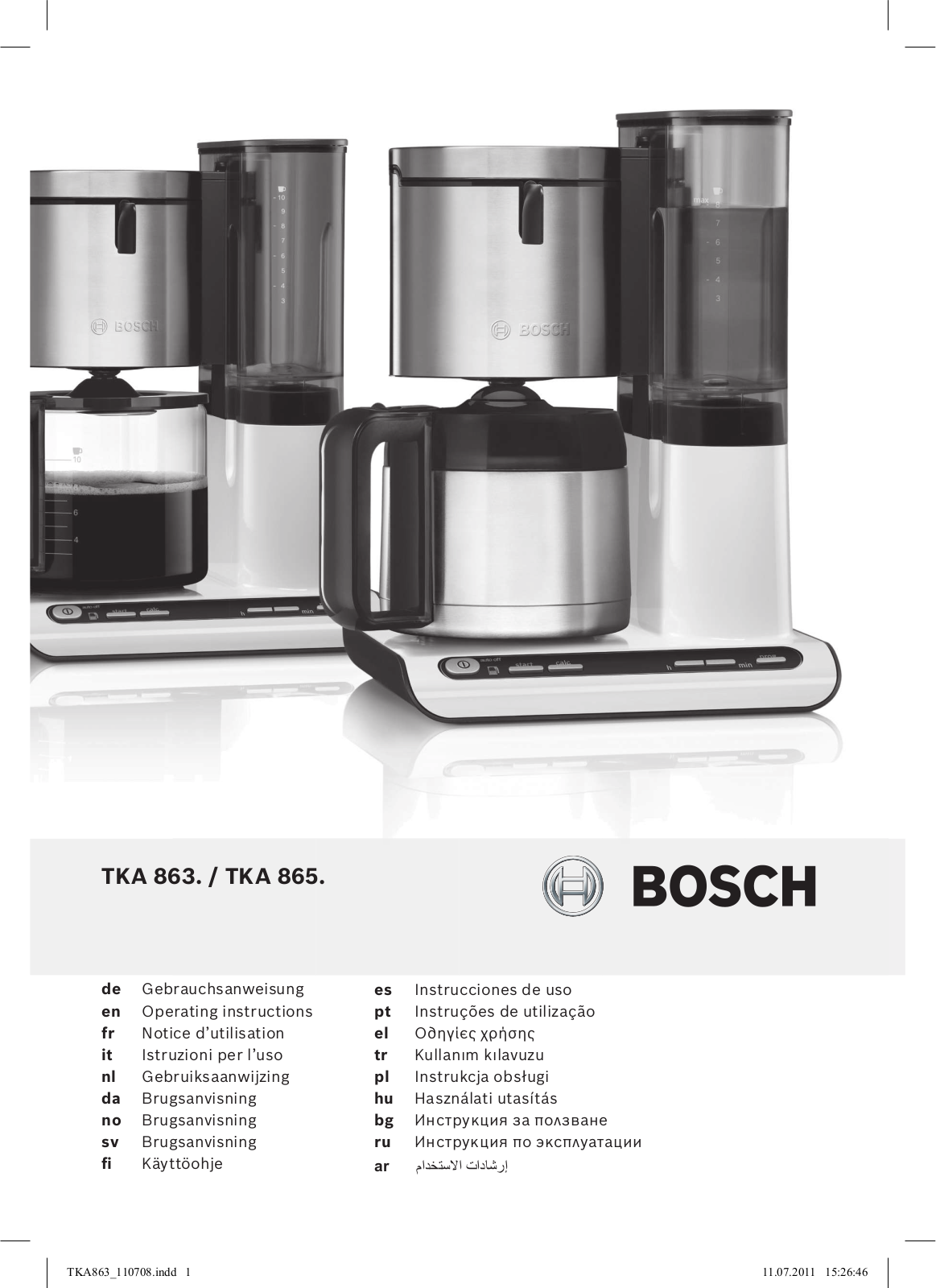 Bosch TKA 8653, TKA8631, TKA 8651 User Manual