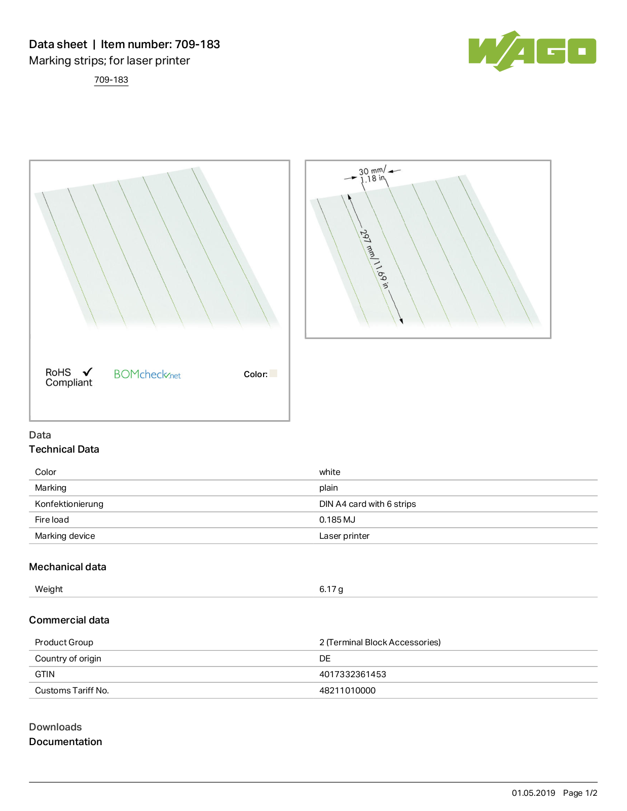 Wago 709-183 Data Sheet