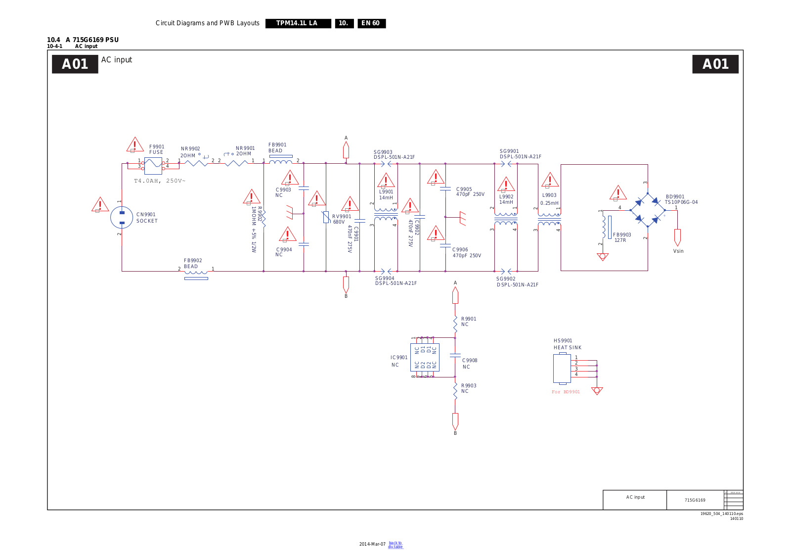 Philips 715G6169 PSU Schematic