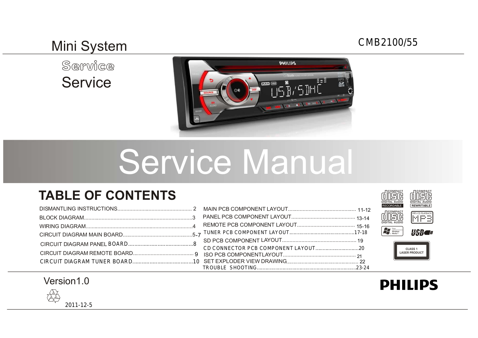 Philips CMB-2100 Service Manual