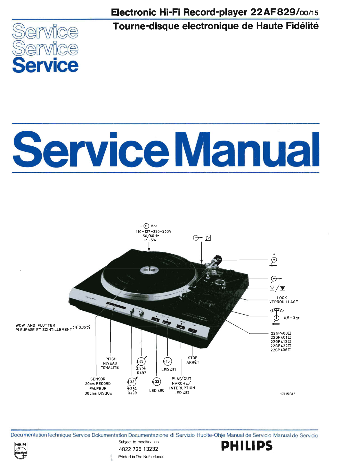Philips AF-829 Service Manual