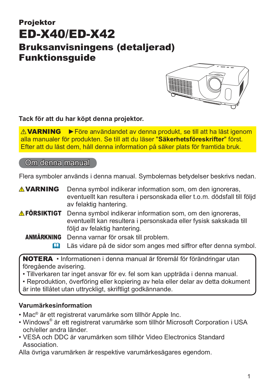 Hitachi ED-X42, ED-X40 User Manual