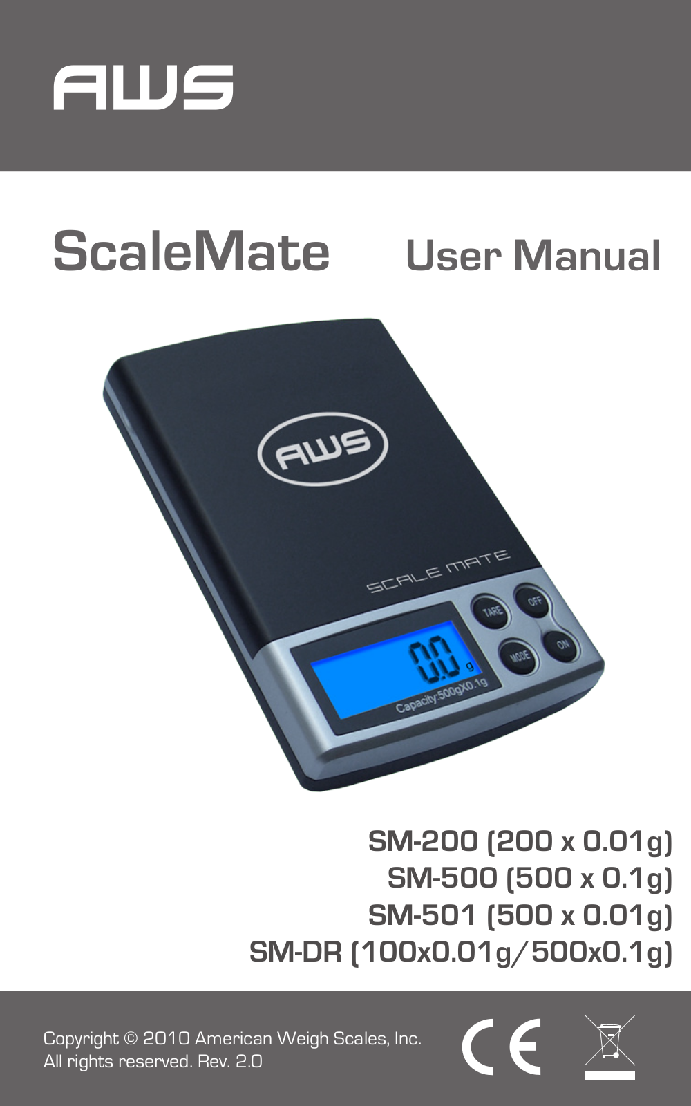 American Weigh Scales (AWS) SM-500 User Manual