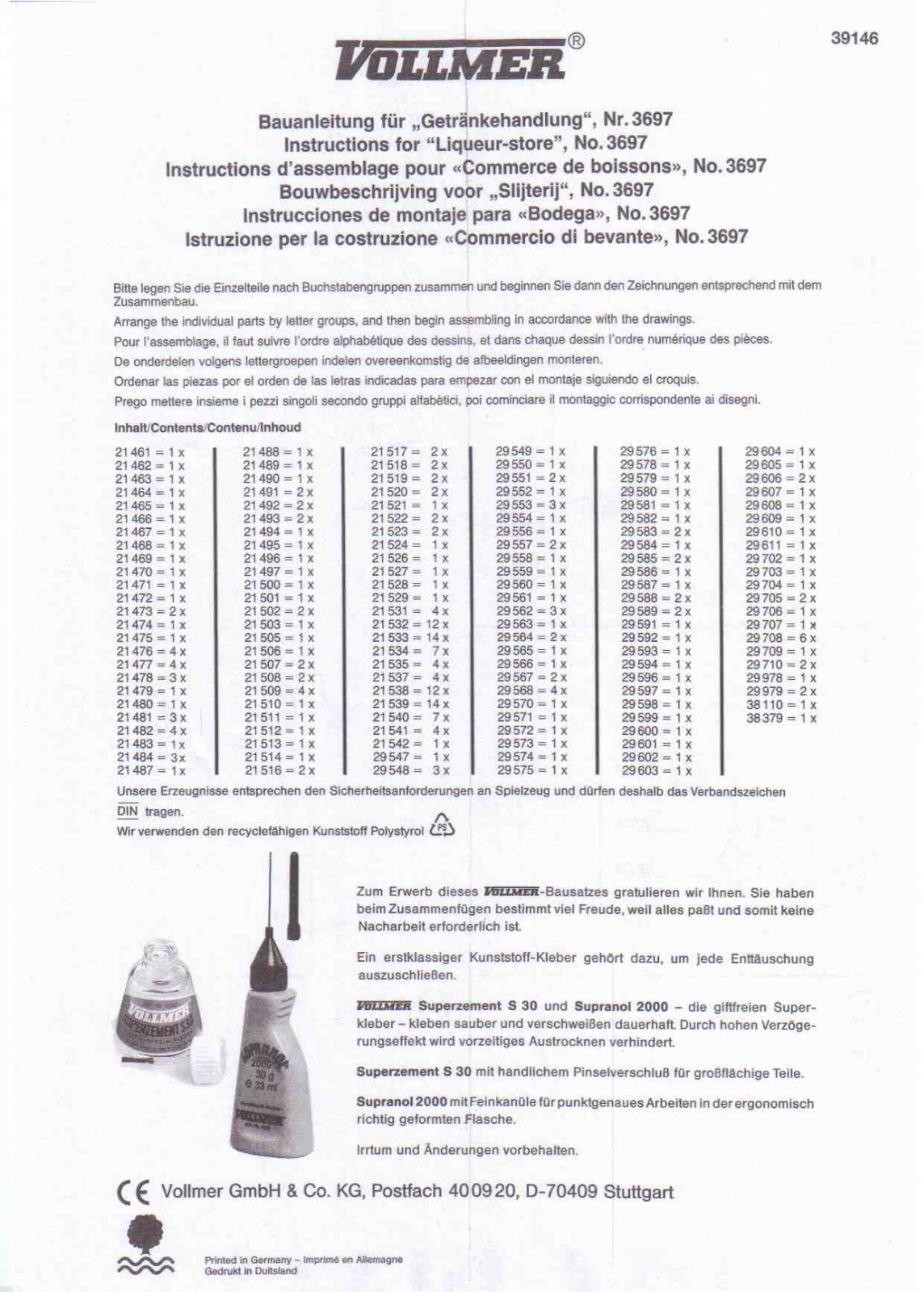 Vollmer 3697 Instructions - ManualMachine.com