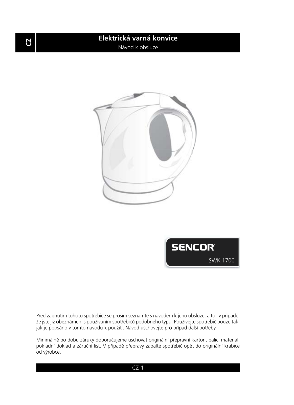 Sencor SWK 1700 User Manual - ManualMachine.com