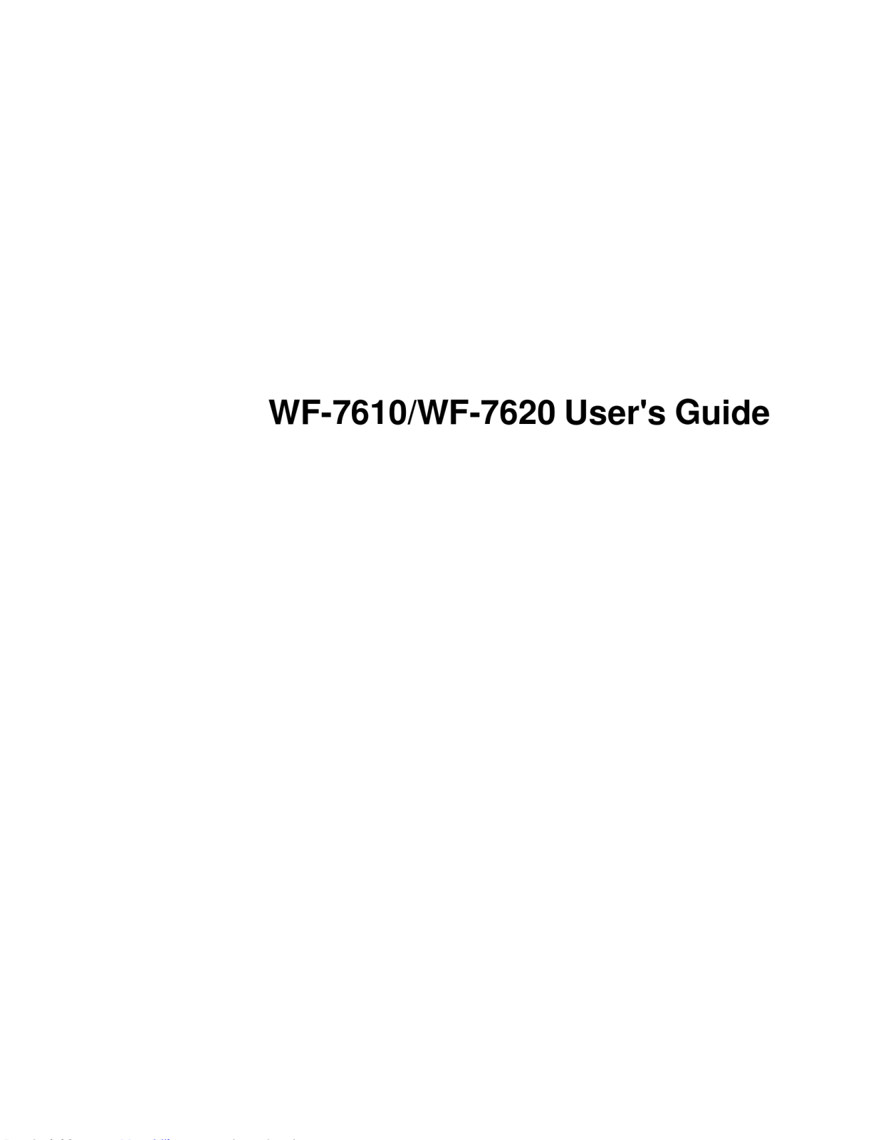 Epson WorkForce WF-7610 User Manual